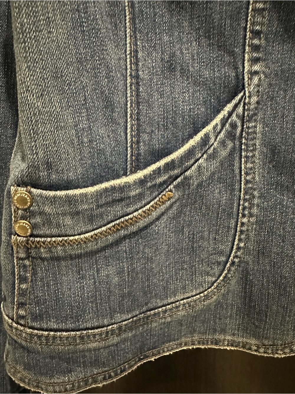 Vintage DKNY Y2K Fitted Denim Jacket Petite Small Classic Preppy Boho - Picture 9 of 11